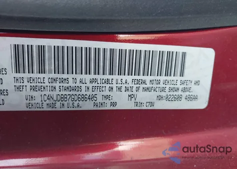 2016 Jeep Compass Sport from USA, damaged, VIN 1C4NJDBB7GD686405